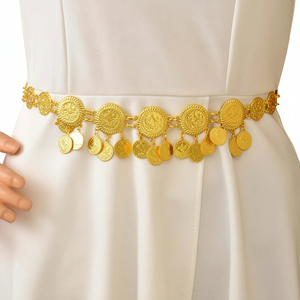 Ceinture marocaine femme à motif pièce d'or